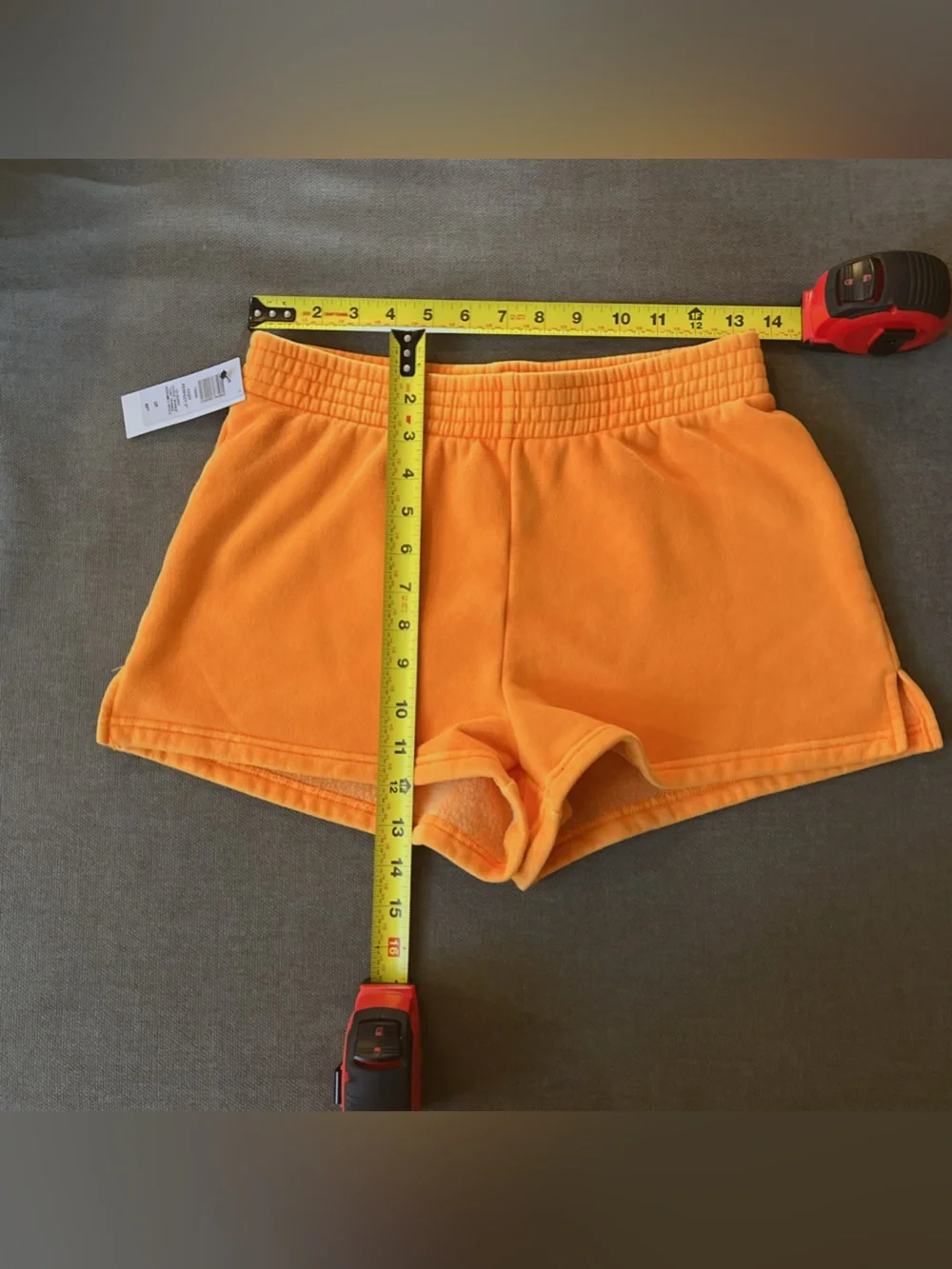 Aritzia Cozy Fleece orange shorts